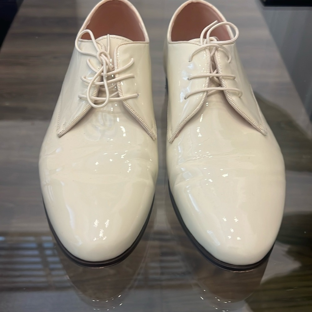 J. Crew Patent Oxford with Grosgrain in Soft Yellow Size 8